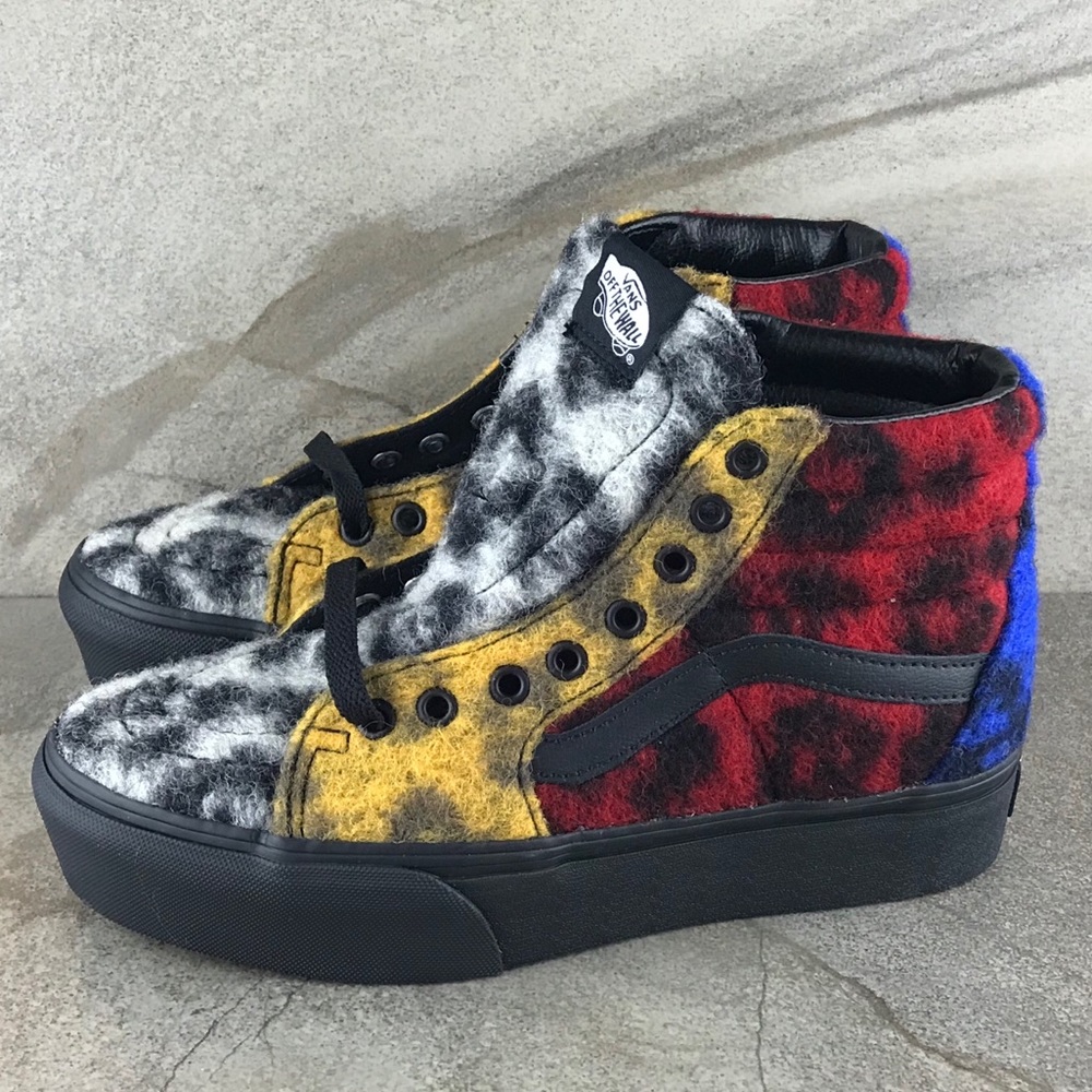 NEW Vans Sk8-Hi Platform 2 Fuzzy Leopard Print - Picture 2 of 10